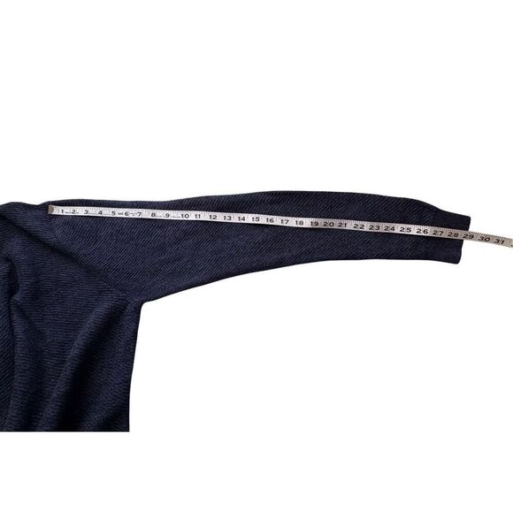 Nordstrom cotton and cashmere blend navy v-neck sweater -L - Picture 3 of 7